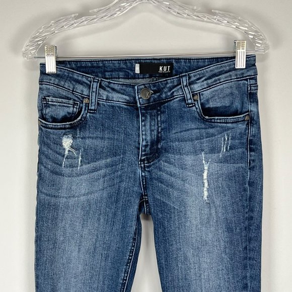 Kut from the Kloth Womens Petite Catherine Boyfriend Jeans Distressed size 0P - Picture 2 of 11